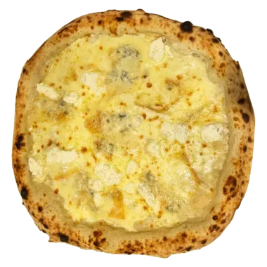 Pizza Quattro Formaggi — mozzarella fior di latte, ricotta, gorgonzola, taleggio